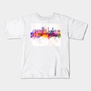 Dakar skyline watercolor background Kids T-Shirt